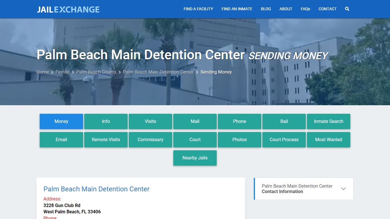 Send Money to Inmate - Palm Beach Main Detention Center, FL - Jail Exchange