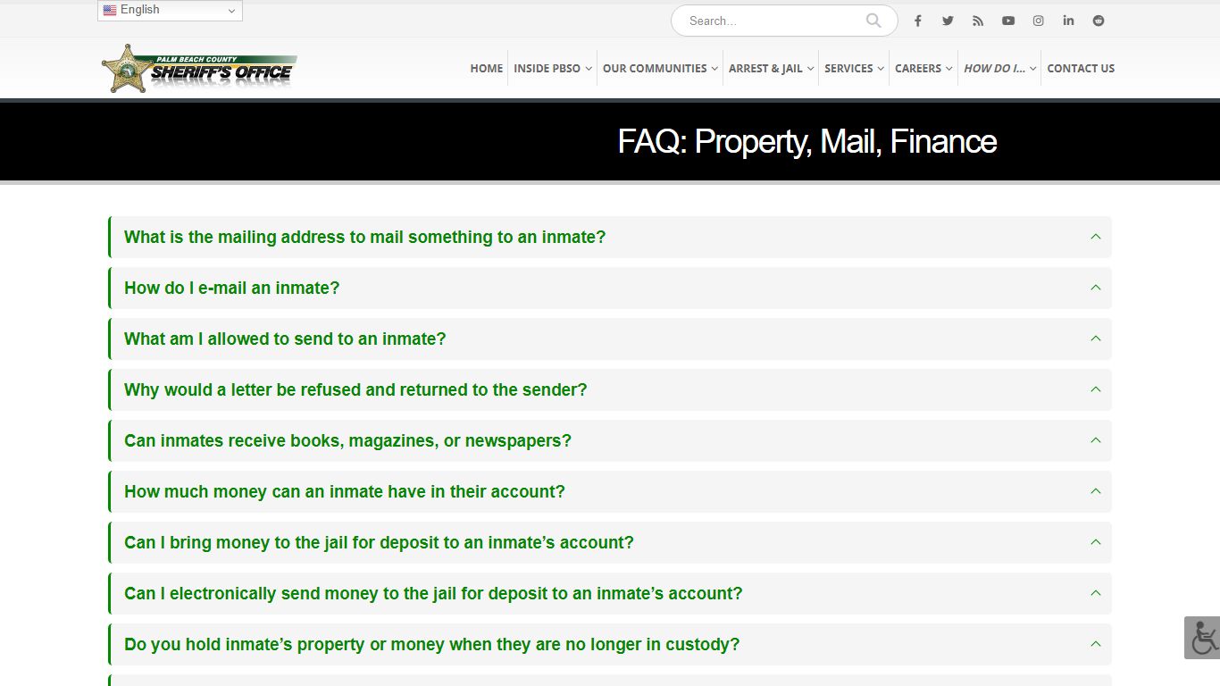 FAQ: Property, Mail, Finance - Palm Beach County Sheriff's Office